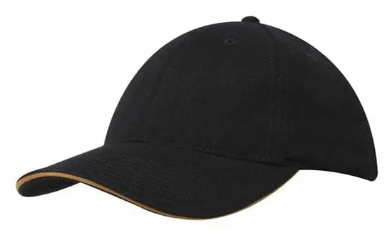 Headwear Brushed Heavy Cotton Cap With Sandwich Trim X12 - 4210 - City Workwear